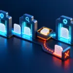 Un fichier traverse plusieurs points de contrôle et une copie temporaire avant d’être placé dans le dossier cible, tandis qu’un trajet erroné est écarté