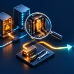 1つの障害ノードから診断経路を通って正常なサーバーに戻る回復イラスト