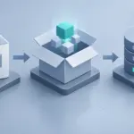 Ilustración técnica que muestra el concepto de instalación de paquetes DEB locales y consulta de información de instalación