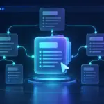 Pages de documentation reliées par des liens et organisées en niveaux, illustration des nœuds et menus GNU Info