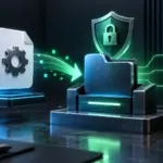 Ein Installationsbefehl-Bild, bei dem die ausführbare Datei nach Sicherheits- und Berechtigungskontrollen im Systemordner abgelegt wird