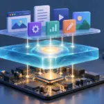 Capas de hardware, núcleo y aplicaciones que forman un sistema Linux