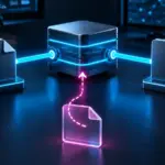 Imagen del comando ln donde un enlace duro y un enlace simbólico están conectados de diferentes maneras a un mismo bloque de datos
