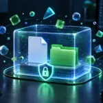 mktemp-Befehlsbild, bei dem eindeutige temporäre Dateien und Ordner in einem geschützten transparenten Bereich erstellt werden