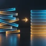 Ilustración abstracta de líneas de texto que representan una ordenación